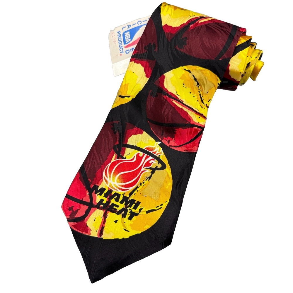 Miami Heat Tie RM Sport NBA Basketball‎ Art Silk Luxury Necktie USA Vintage NEW